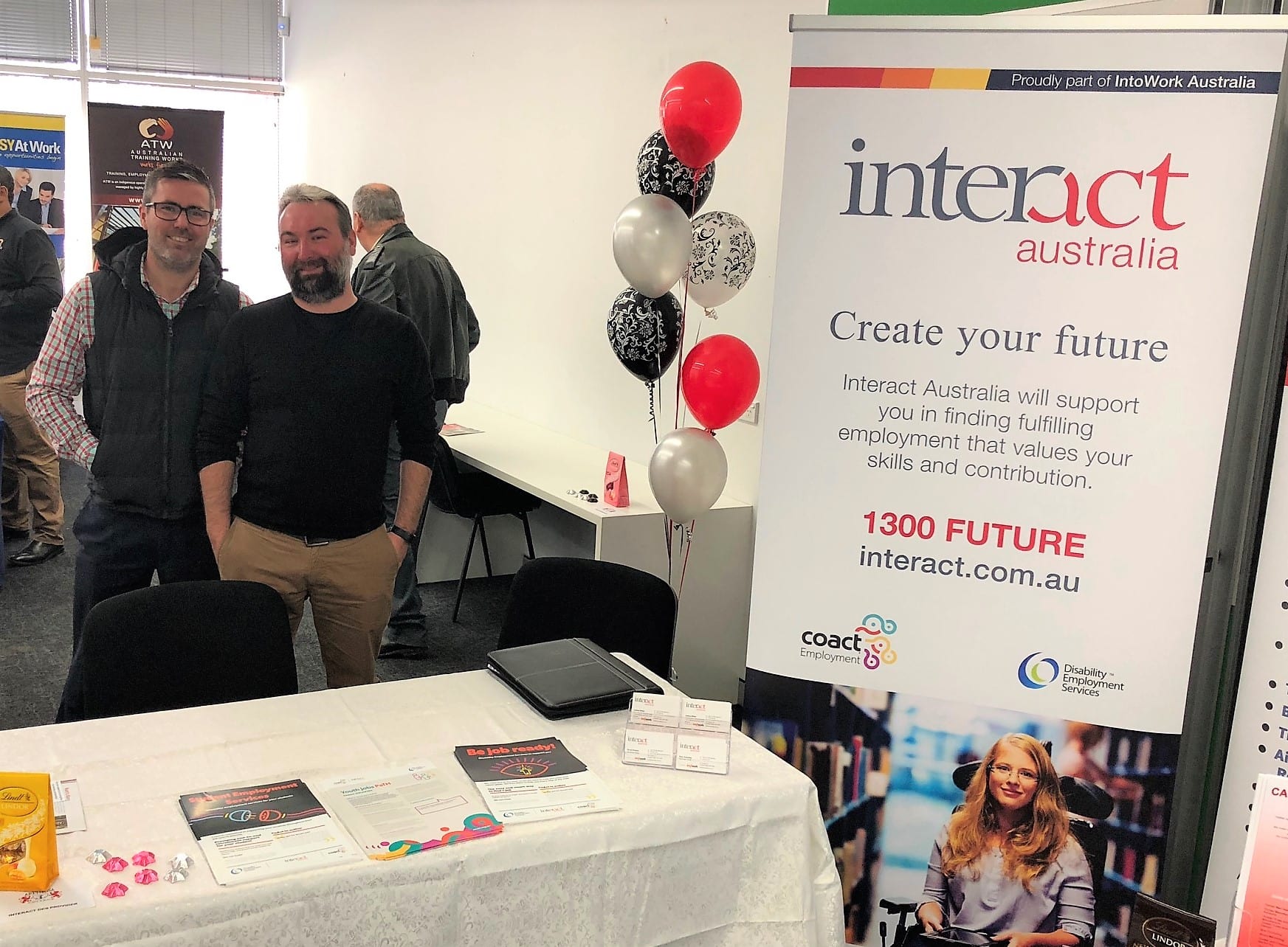 Interact DES Team Members Dario And Paul Pictured At The Jobs Expo At Arethusa College In Deception Bay